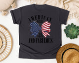 American Girly Red White And Fabulous graphic tee in Graphite