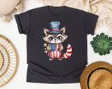 Raccoon In Uncle Sam Hat graphic tee in Graphite