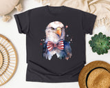 Eagle With Patriotic Bow Tie graphic tee in Graphite