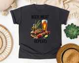 Beer Meat Repeat Brown 2 graphic tee in Graphite