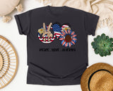 Peace Love America Grey graphic tee in Graphite
