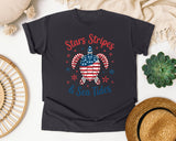 Stars Stripes And Sea Tides Grey graphic tee in Graphite