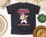 Im Ready To Crush Kindergarten Unicorn graphic tee in Graphite