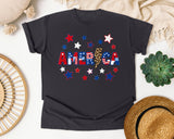 America Grey graphic tee in Graphite