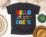 Hello Pre-K Pencil graphic tee in Graphite