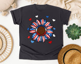 Patriotic Sunflower Hearts graphic tee in Graphite