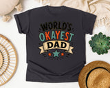 World's Okayest Dad Brown graphic tee in Graphite