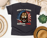 Home Of The Brave Fearless And Free graphic tee in Graphite