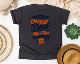 World's Okayest Dad Top Tier Snack Provider Black graphic tee in Graphite