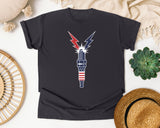 Patriotic Spark Plug graphic tee in Graphite
