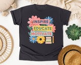 Inspire Educate Motivate graphic tee in Graphite