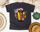 USA Hot Dog Character graphic tee in Graphite