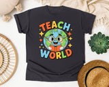 Teach World graphic tee in Graphite