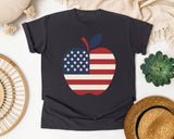 Patriotic Flag Apple graphic tee in Graphite