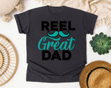 Reel Great Dad graphic tee in Graphite
