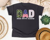 Dad Man Myth Legend Grey graphic tee in Graphite