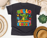 Hello School Alligator graphic tee in Graphite