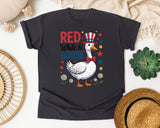 Red White And Goose graphic tee in Graphite
