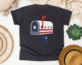Patriotic US Mail Box graphic tee in Graphite