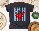 Patriotic Lobster Martini graphic tee in Graphite