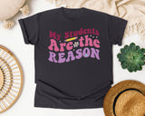 My Students Are The Reason graphic tee in Graphite