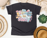 Time To Study graphic tee in Graphite