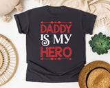 Daddy Is My Hero Pink graphic tee in Graphite