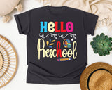Hello Preschool Backpack graphic tee in Graphite