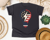 Patriotic Light Bulb Navy graphic tee in Graphite