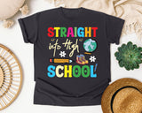 Straight Into High School graphic tee in Graphite