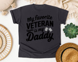 My Favorite Veteran Is My Daddy White graphic tee in Graphite