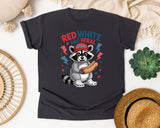 Red White And Feral graphic tee in Graphite