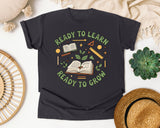 Ready To Learn Ready To Grow Book graphic tee in Graphite
