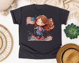 Girl With Flag Running graphic tee in Graphite