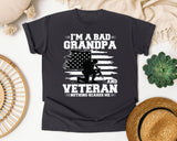 I'm A Bad Grandpa And Veteran Nothing Scares Me graphic tee in Graphite