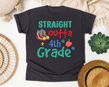 Straight Outta 4th Grade Sneakers graphic tee in Graphite