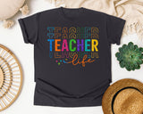 Teacher Life Stacked graphic tee in Graphite
