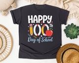 Happy 100th Day Of School graphic tee in Graphite