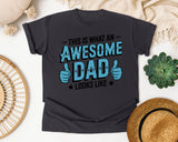 This Is What An Awesome Dad Looks Like Teal graphic tee in Graphite