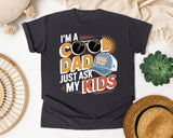 I'm A Cool Dad Just Ask My Kids White 2 graphic tee in Graphite