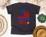 Let Freedom Bling Red graphic tee in Graphite