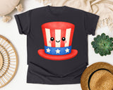 Uncle Sam Top Hat Orange graphic tee in Graphite