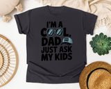 I'm A Cool Dad Just Ask My Kids White 3 graphic tee in Graphite