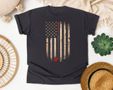 American Flag Golf Clubs graphic tee in Graphite