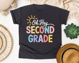 Oh Hey Second Grade graphic tee in Graphite
