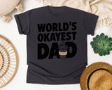 World's Okayest Dad White graphic tee in Graphite
