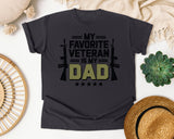 My Favorite Veteran Is My Dad Black graphic tee in Graphite