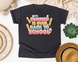 Summer Is Over Back To School Pencils graphic tee in Graphite