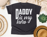 Daddy Is My Hero White 3 graphic tee in Graphite