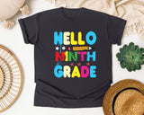 Hello Ninth Grade graphic tee in Graphite